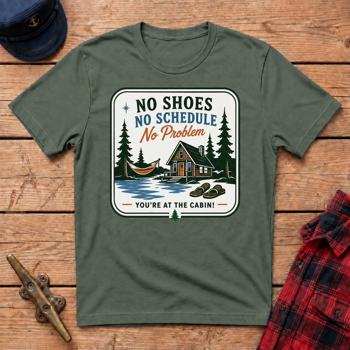No Shoes No Schedule No Problem Graphic Tee