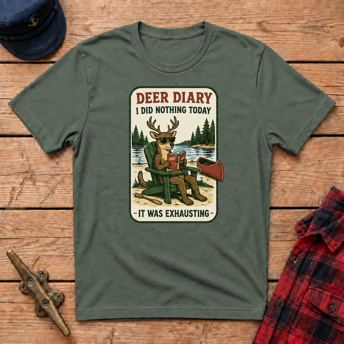 Deer Diary I Did Nothing Today Graphic Tee