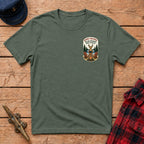 Deerly Beloved We Are Gathered Here to Relax Graphic Badge Tee