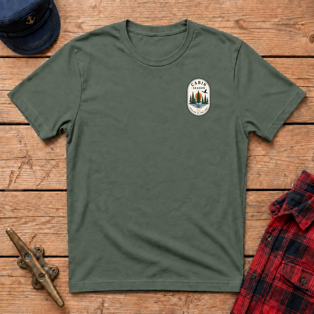 Cabin Season Offline at the Cabin Graphic Badge Tee