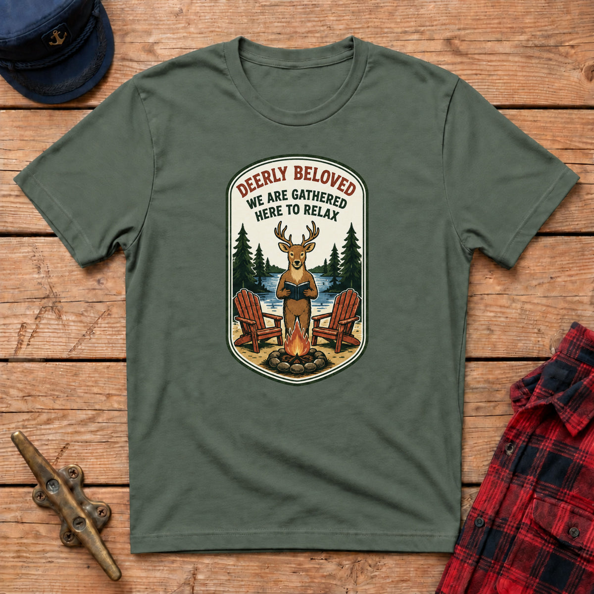 Deerly Beloved We Are Gathered Here to Relax Graphic Tee