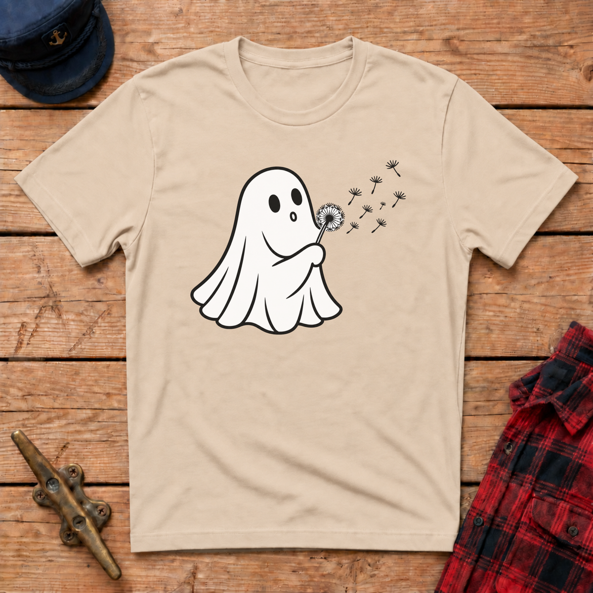 Ghost Blowing Dandelion Graphic Tee