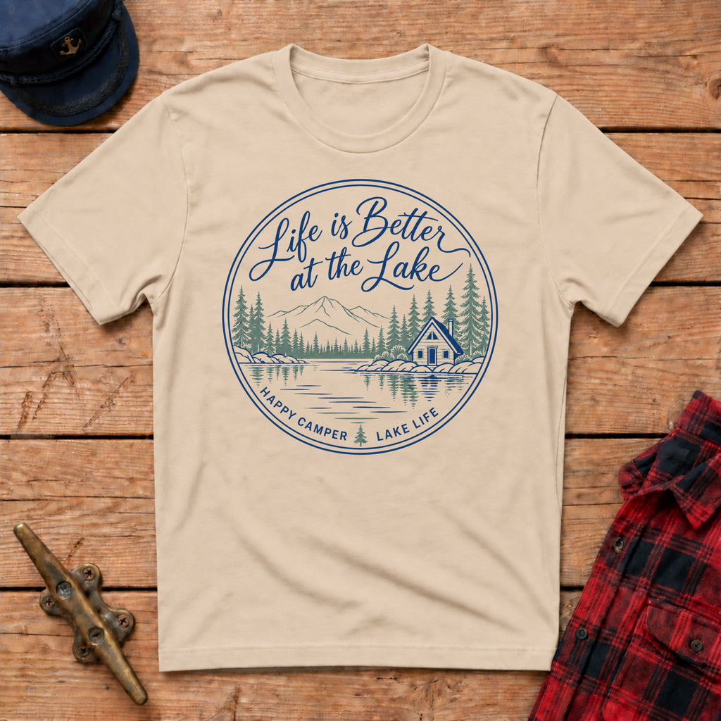 Life is Better at the Lake Happy Camper Graphic Tee