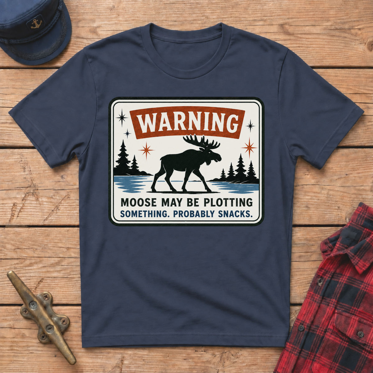 Warning Moose May Be Plotting Something Graphic Tee