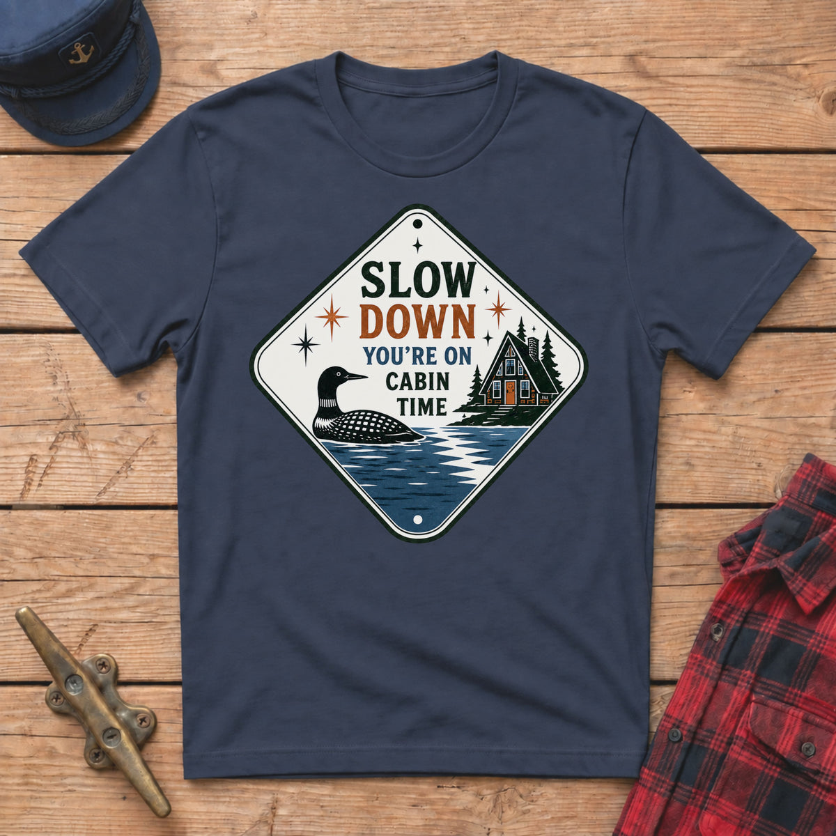 Slow Down You're On Cabin Time Graphic Tee