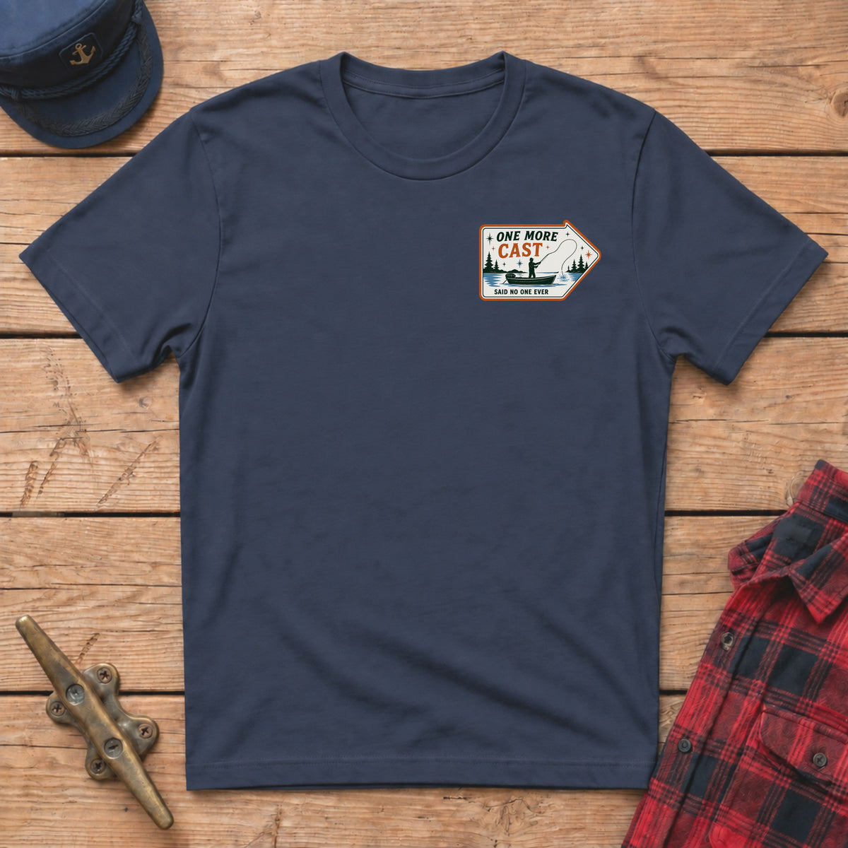 One More Cast Graphic Badge Tee