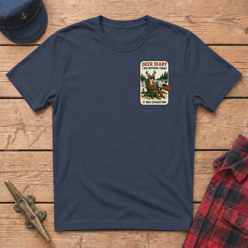 Deer Diary I Did Nothing Today Graphic Badge Tee