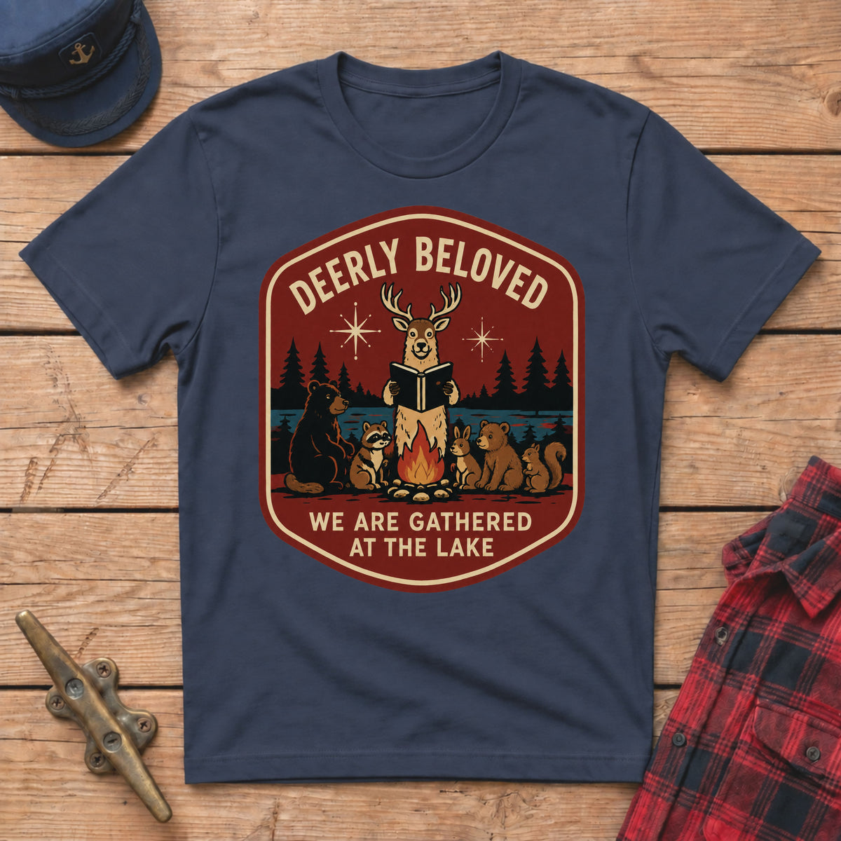 Deerly Beloved We Are Gathered at the Lake Graphic Tee