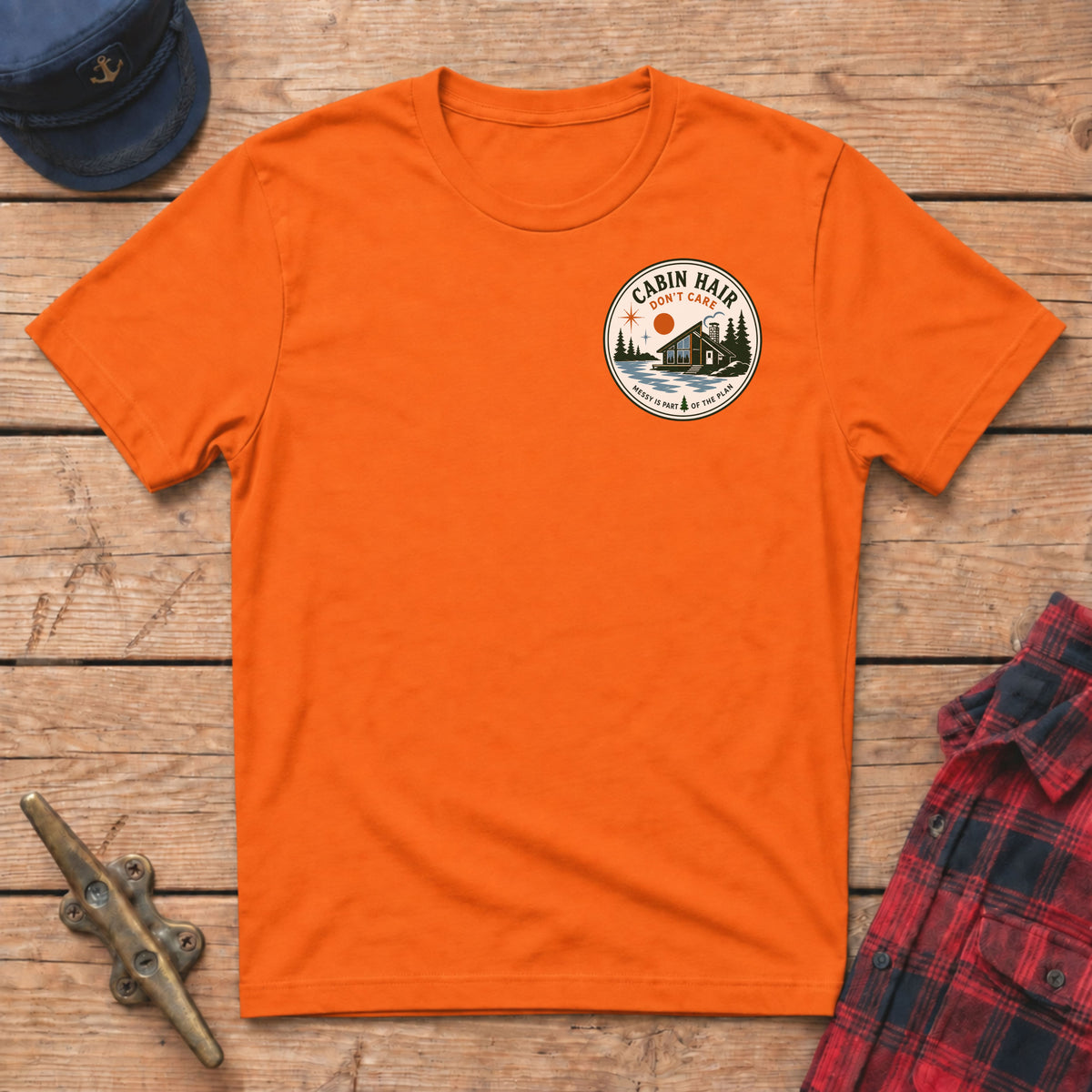 Cabin Hair Don't Care Graphic Badge Tee