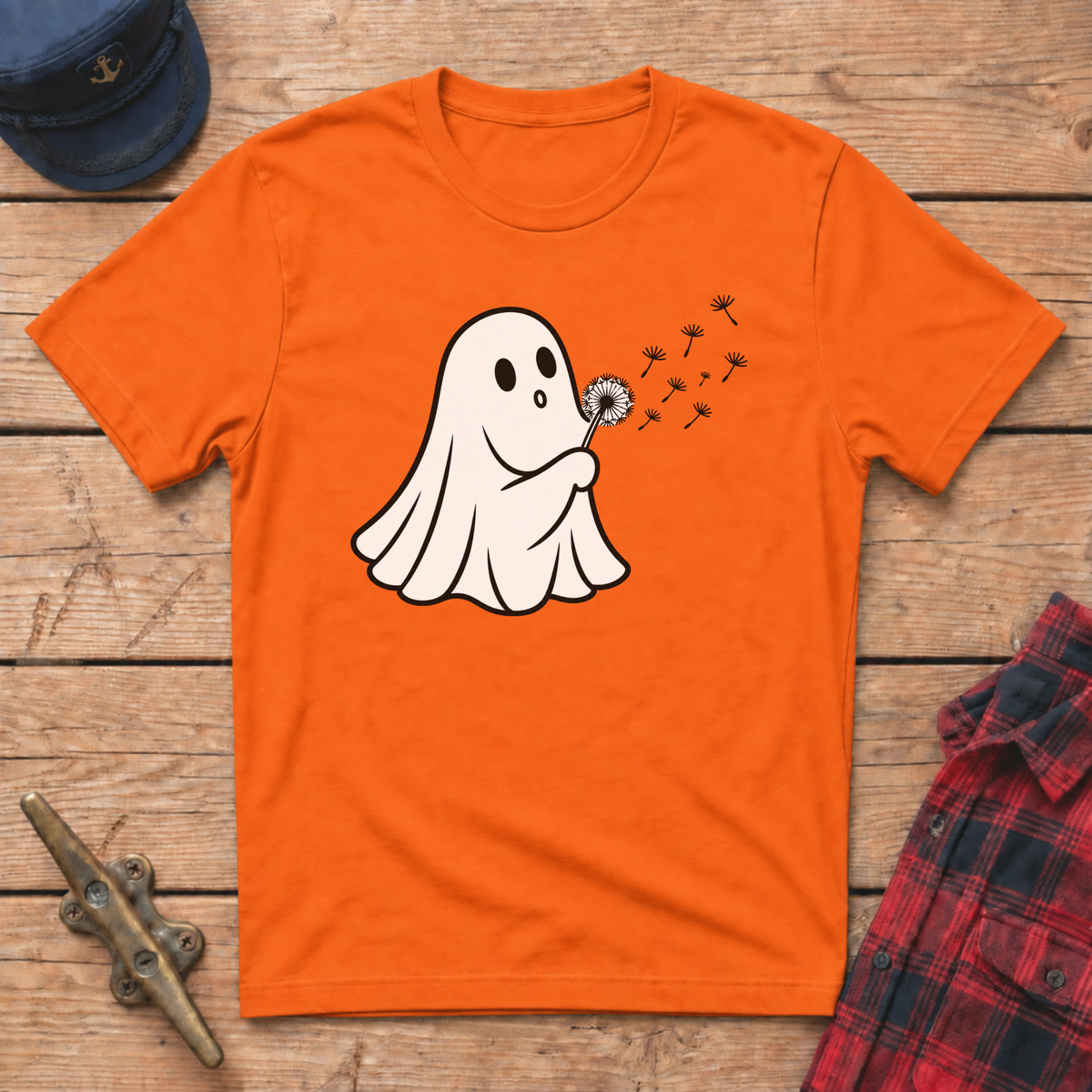 Ghost Blowing Dandelion Graphic Tee