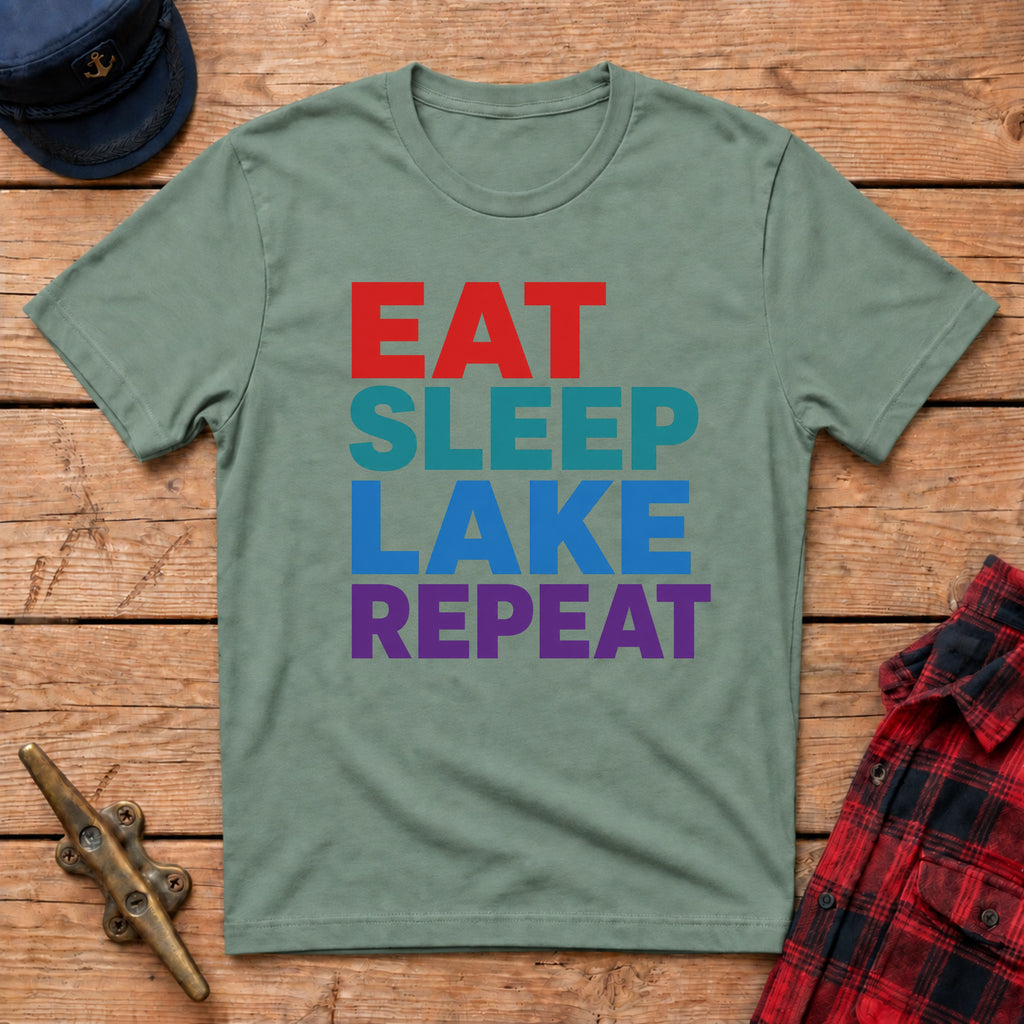 Eat Sleep Lake Repeat Graphic Tee