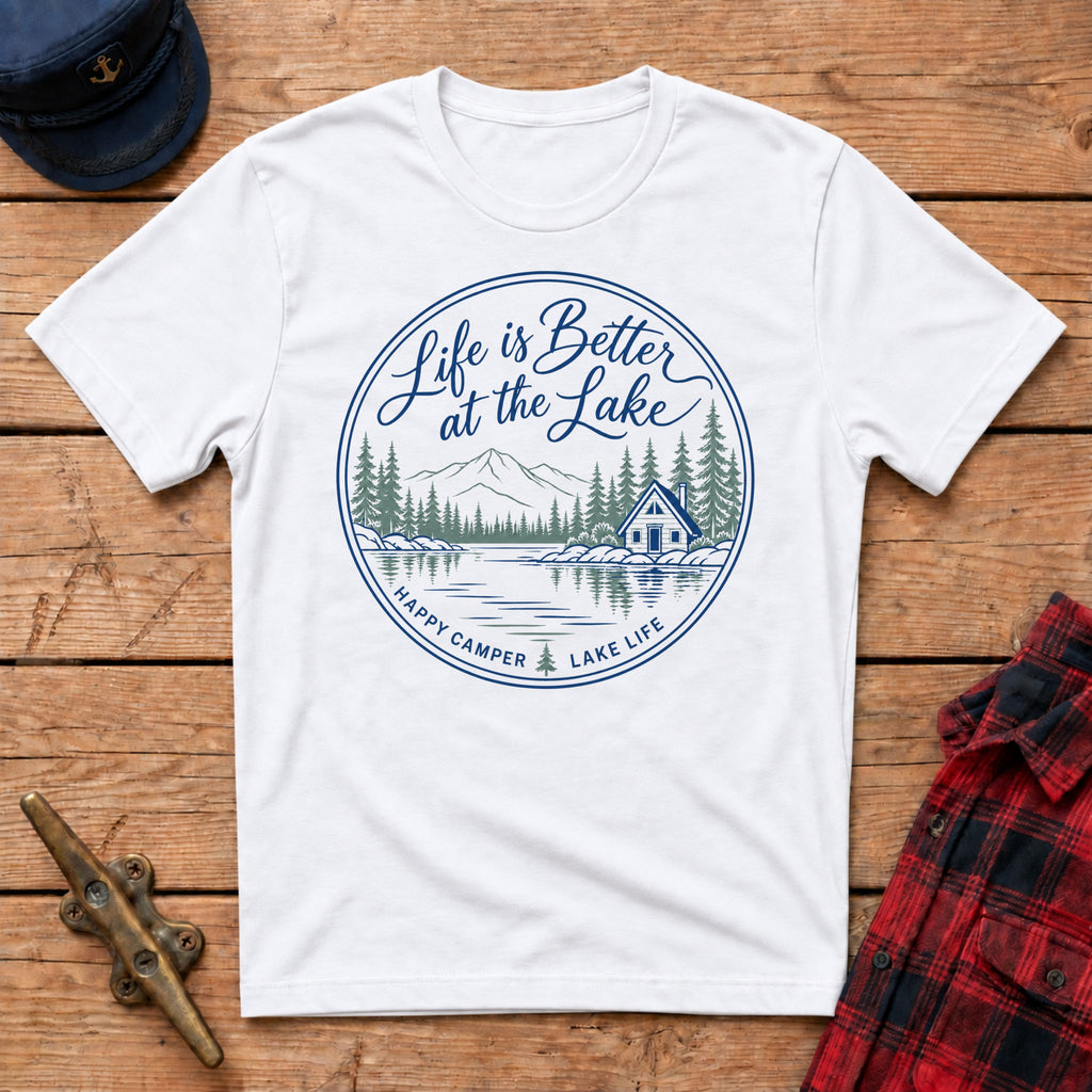 Life is Better at the Lake Happy Camper Graphic Tee