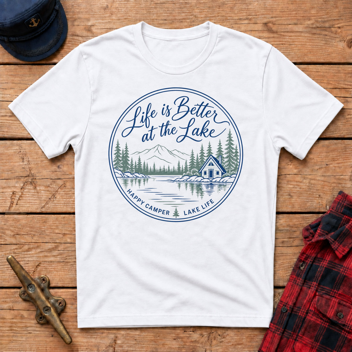 Life is Better at the Lake Happy Camper Graphic Tee