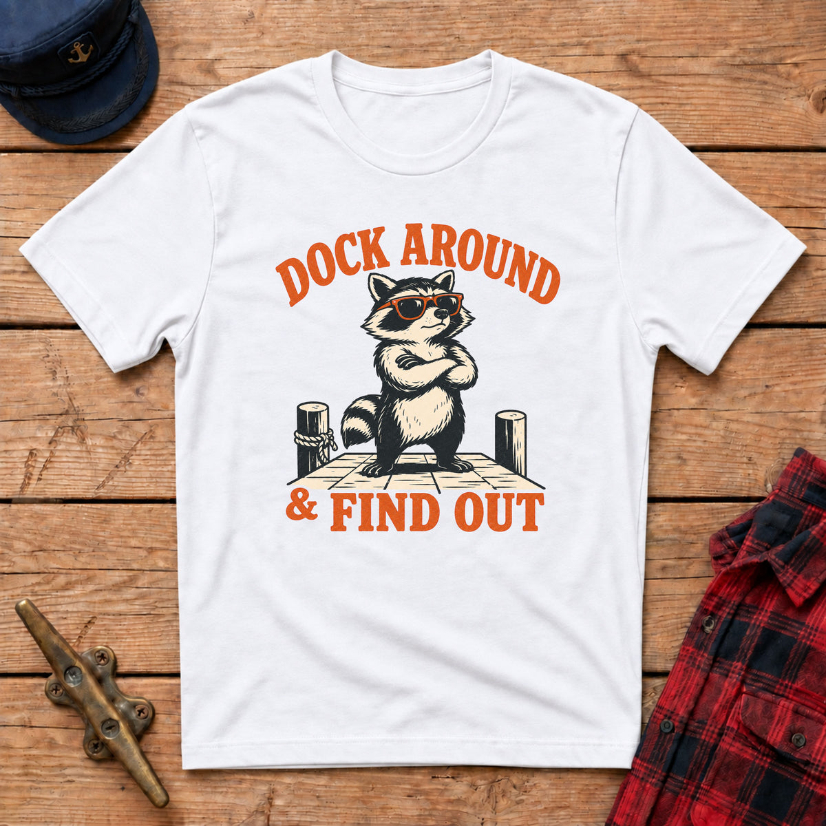 Dock Around & Find Out Raccoon Graphic Tee