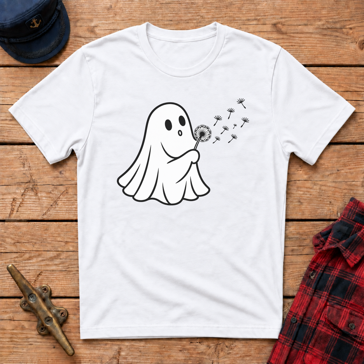 Ghost Blowing Dandelion Graphic Tee