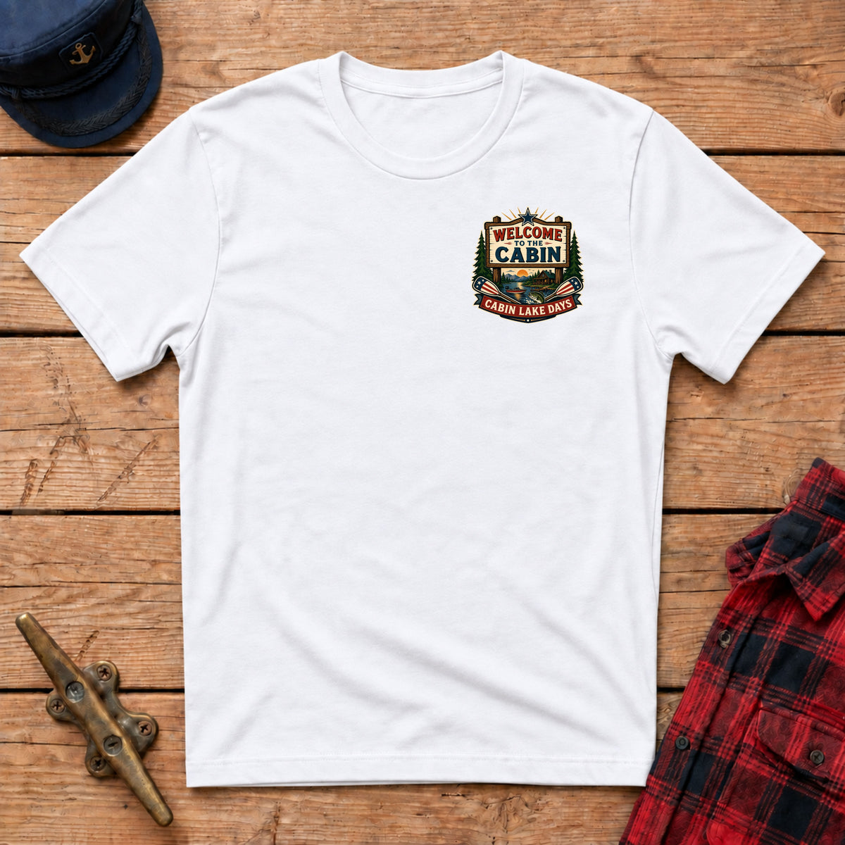 Welcome to the Cabin Graphic Badge Tee