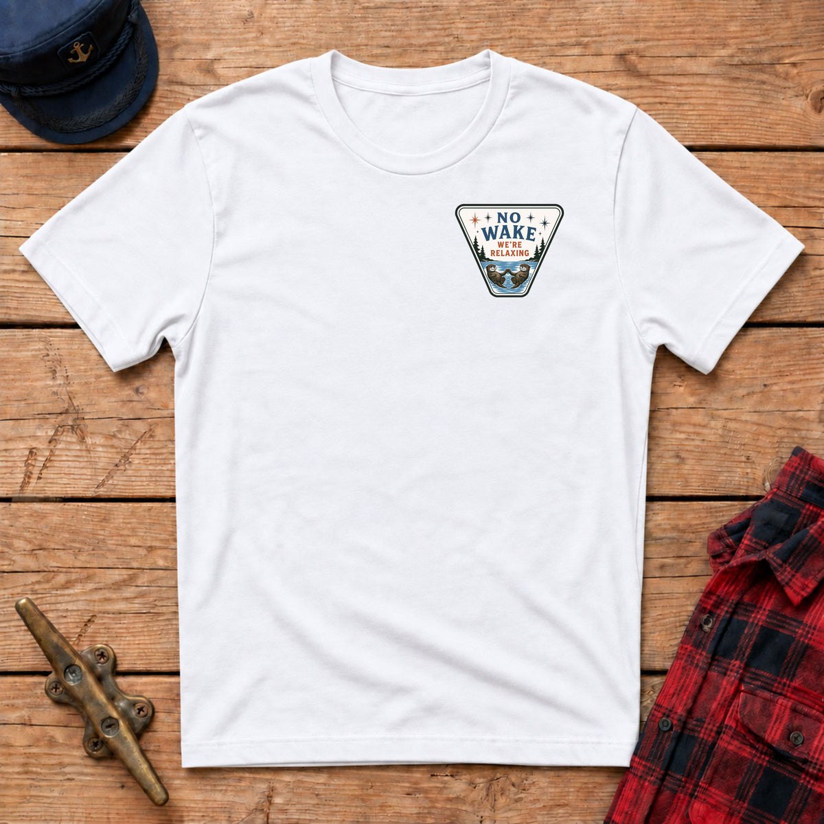 No Wake We're Relaxing Graphic Badge Tee