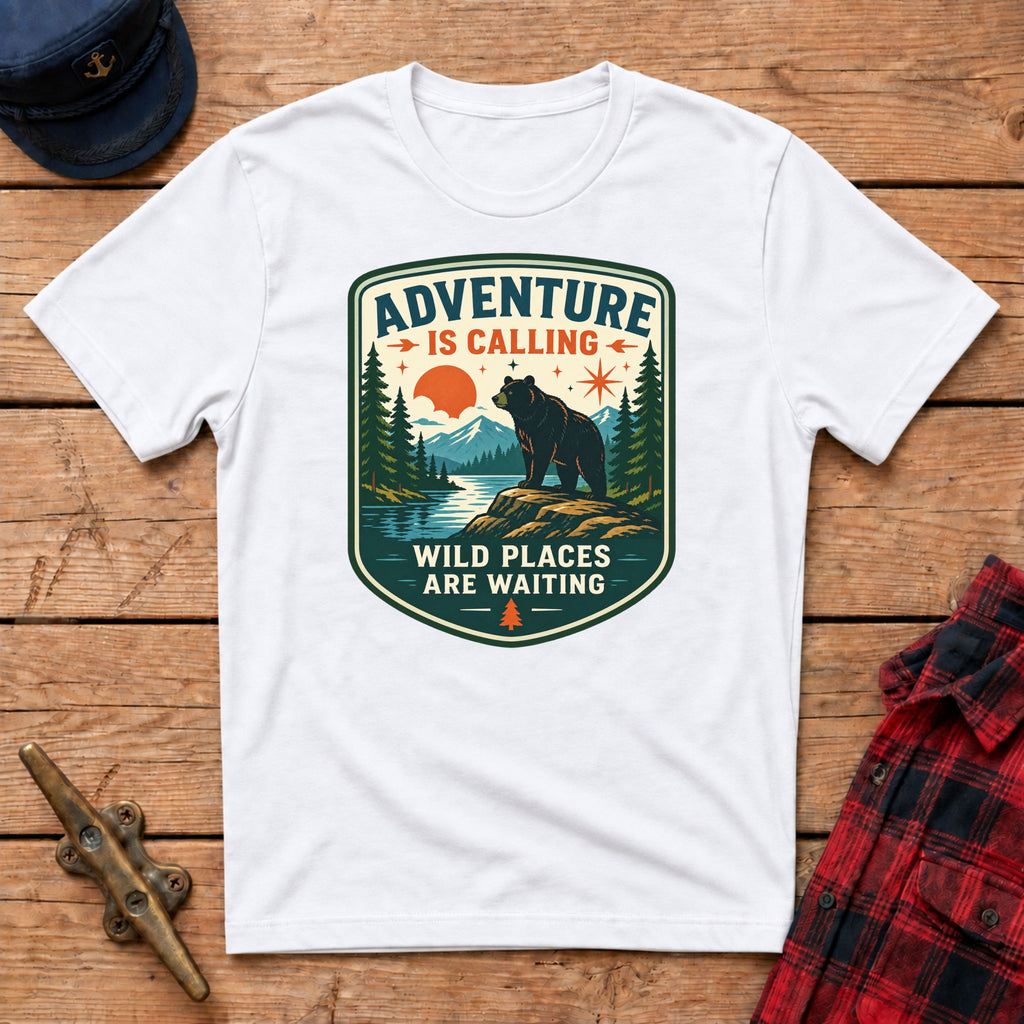 Adventure Is Calling Wild Places Are Waiting Graphic Tee