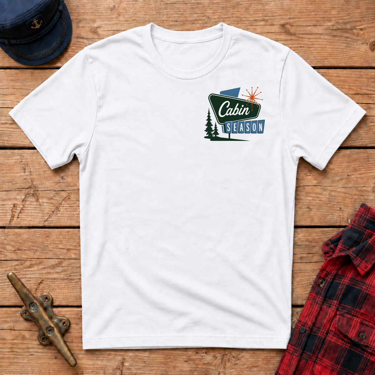 Cabin Season Graphic Badge Tee