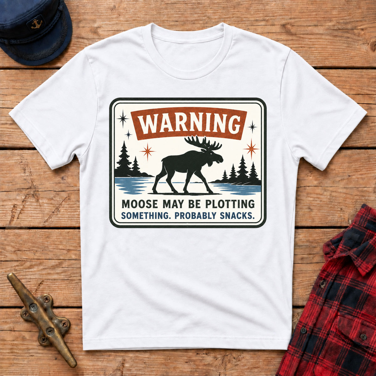 Warning Moose May Be Plotting Something Graphic Tee
