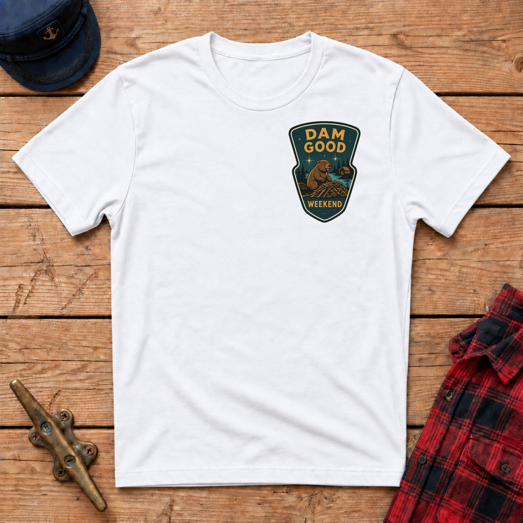 Dam Good Weekend Graphic Badge Tee