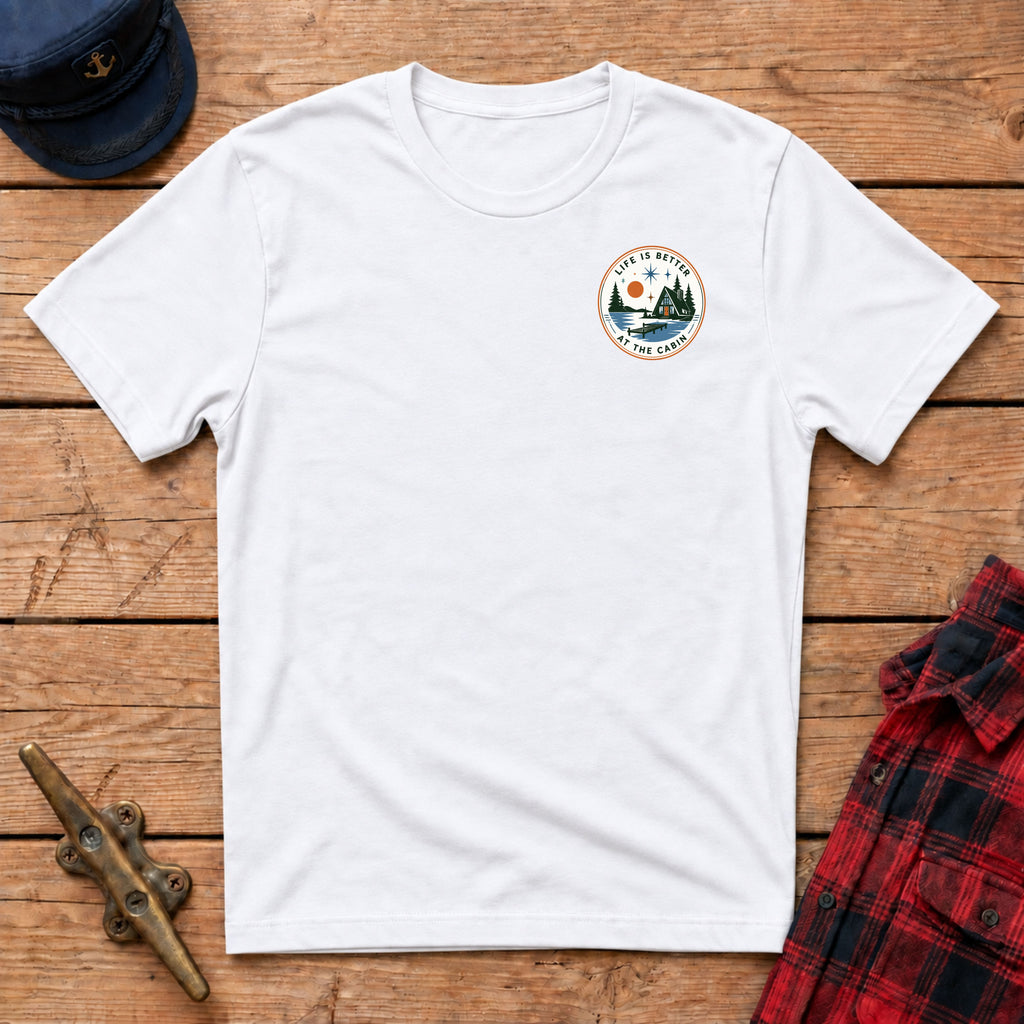 Life Is Better at the Cabin Graphic Badge Tee