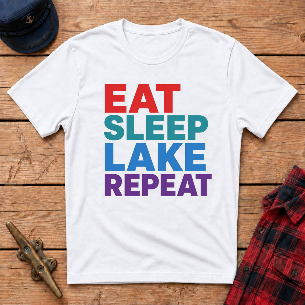 Eat Sleep Lake Repeat Graphic Tee