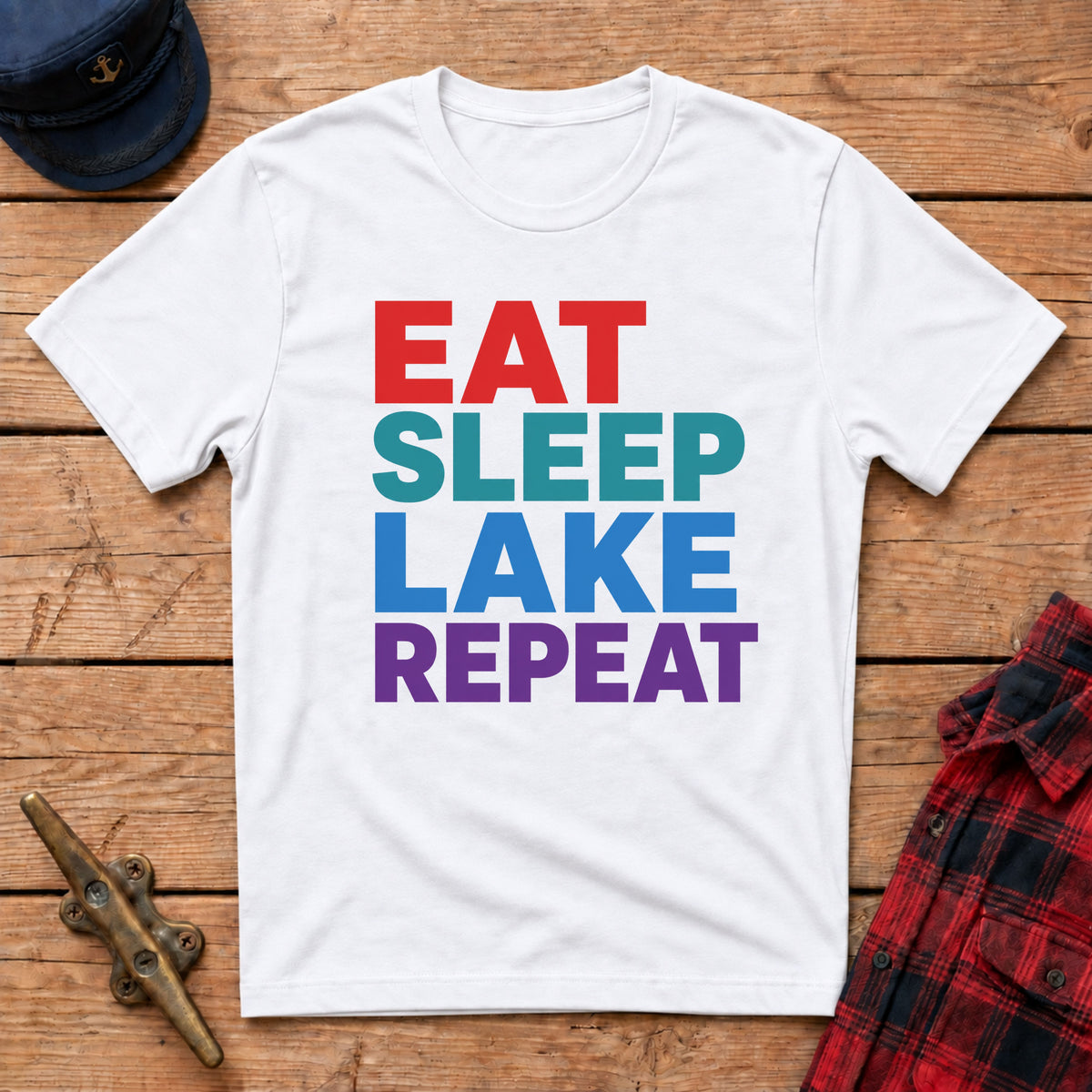 Eat Sleep Lake Repeat Graphic Tee