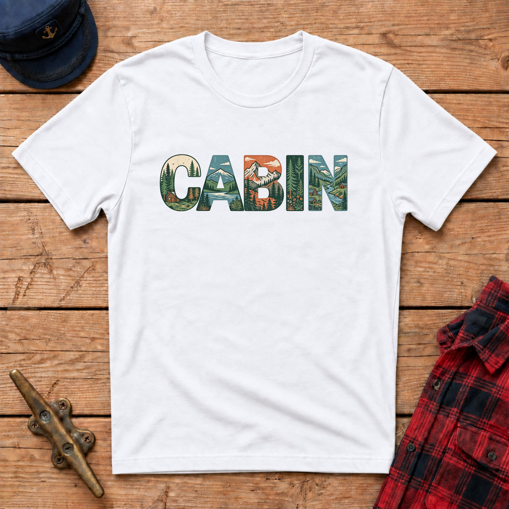 Vintage Cabin Landscape Graphic Tee