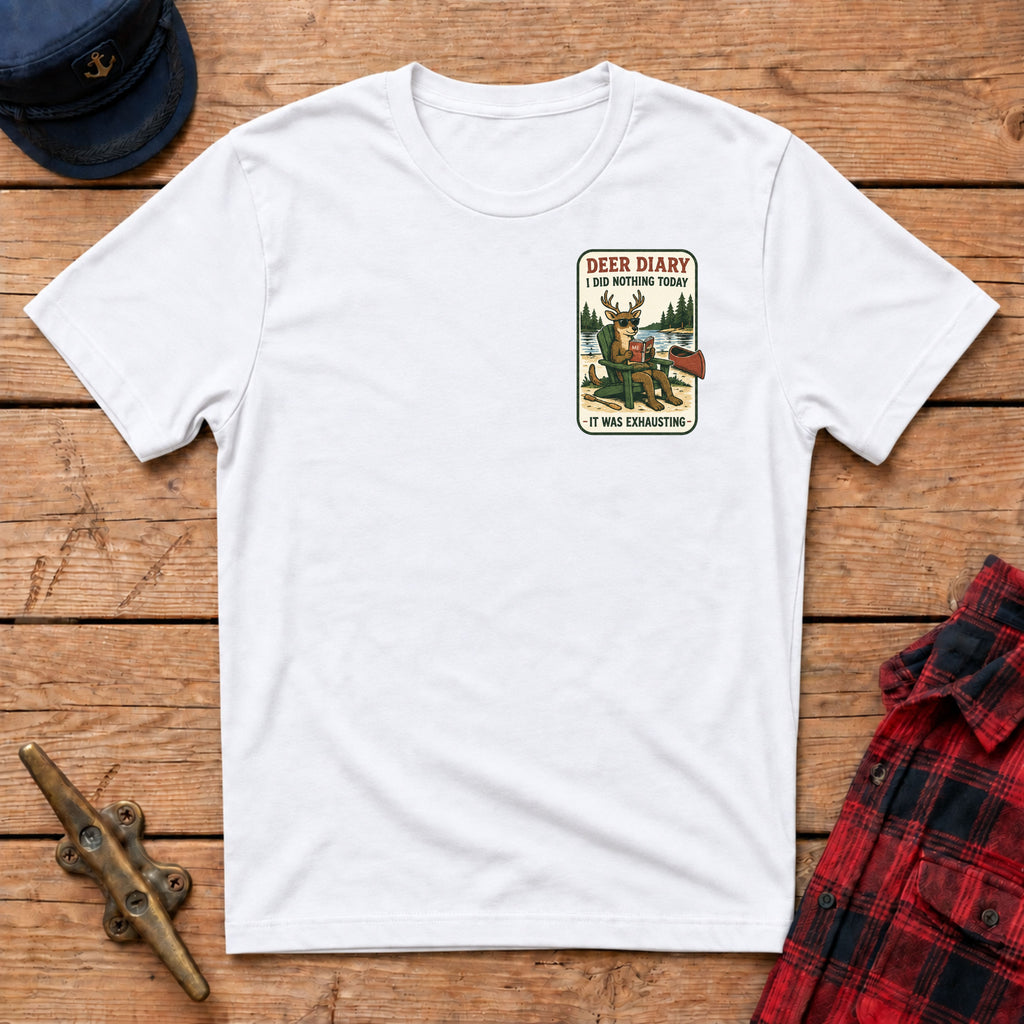 Deer Diary I Did Nothing Today Graphic Badge Tee