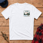No Shoes, No Schedule, No Problems Graphic Badge Tee
