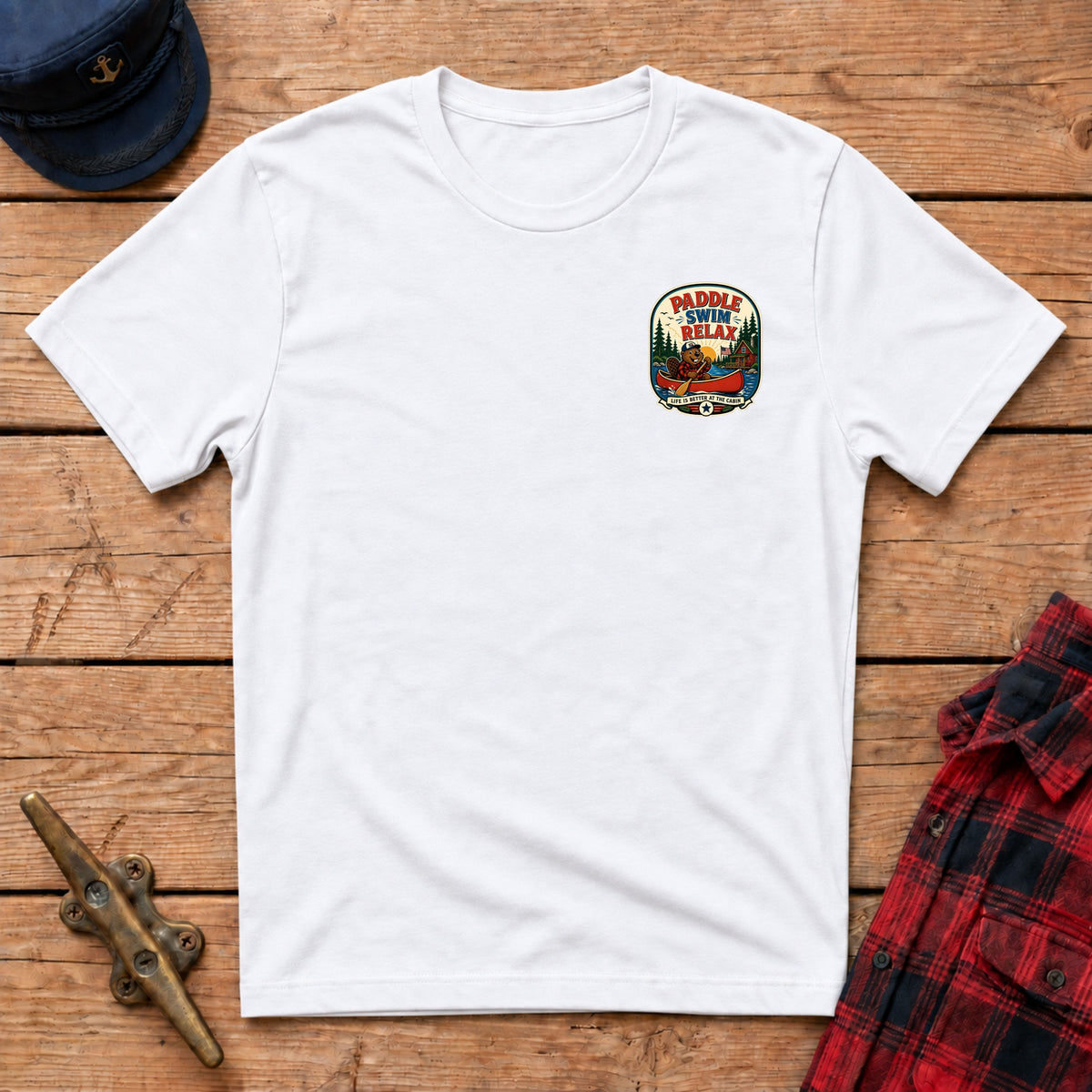 Paddle, Swim & Relax Graphic Badge Tee