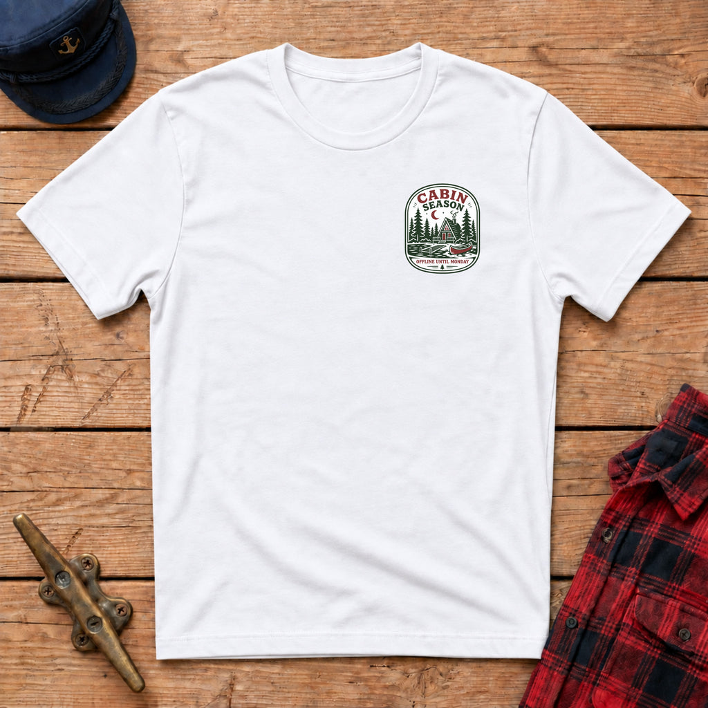 Cabin Season: Offline Until Monday Graphic Badge Tee
