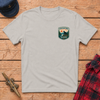 Adventure Is Calling badge tee in Ice Grey