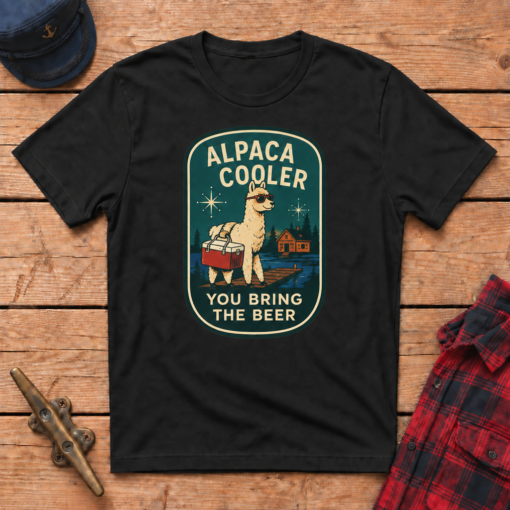 Alpaca Cooler graphic tee in Black
